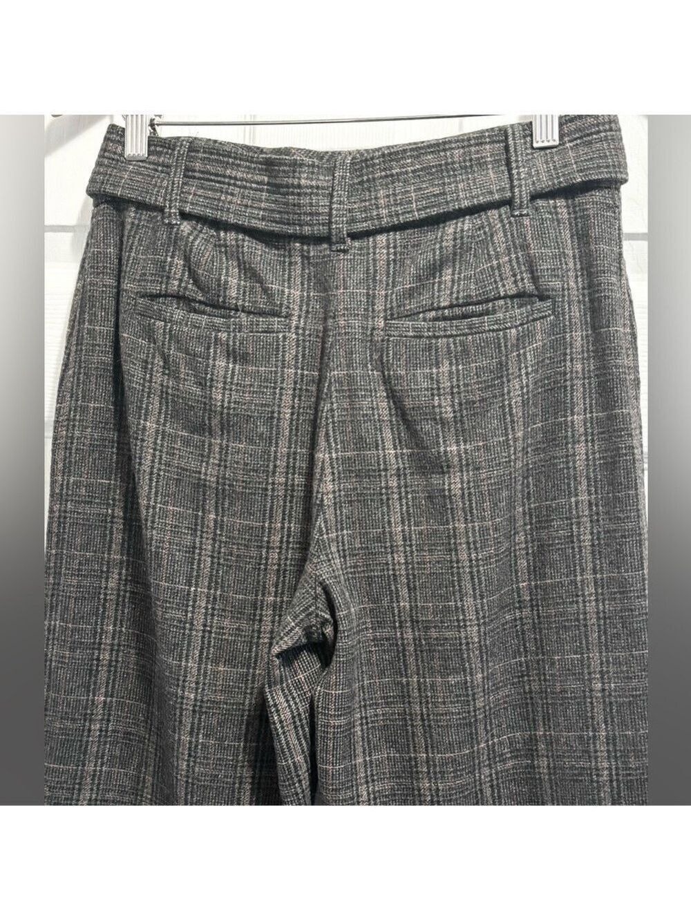 Aritzia Wilfred Jallade Tie Front Plaid Pants Wool Cashmere Blend Trousers Sz 8 - Picture 5 of 9